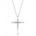 Λευκόχρυσος σταυρός Κ18 με διαμάντια και αλυσίδα